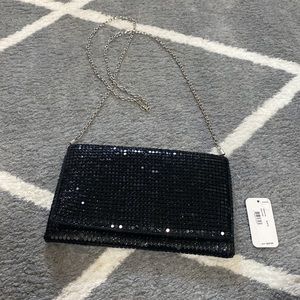 Black bling sparkle evening crossbody purse NWT lily waters